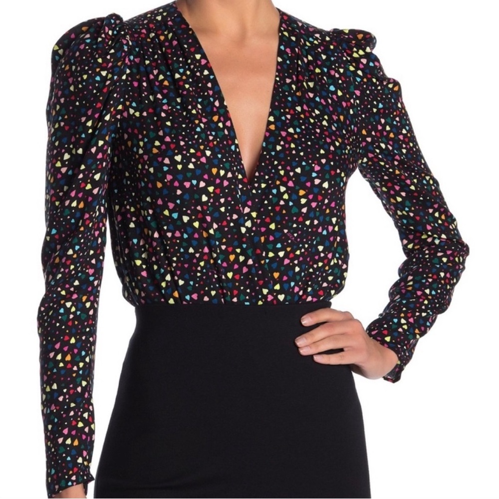 AFRM Hearts Bodysuit Black